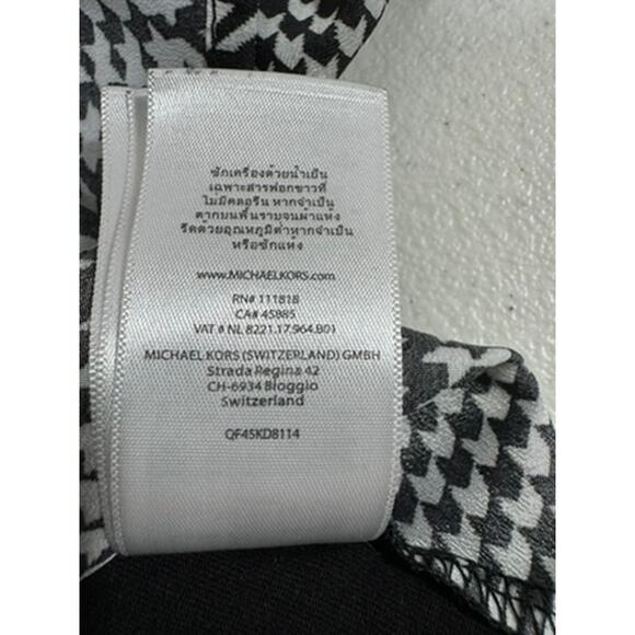 "MICHAEL KORS"  Womens Sheer Blouse,Houndstooth Pattern,Designer,Quiet Luxury, M - Picture 8 of 10